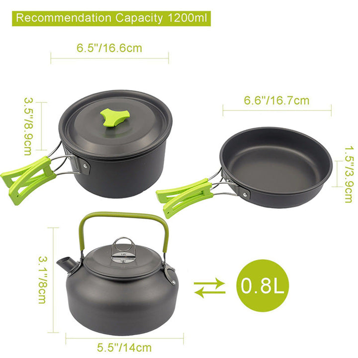 Camping Cookware Combo Set with Folding Mini Pot: Your Perfect Outdoor Companion