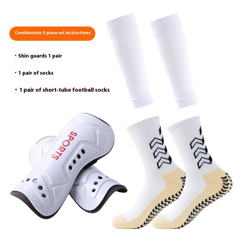 Long Soccer Shin Guard Set With Non-Slip Grip Socks