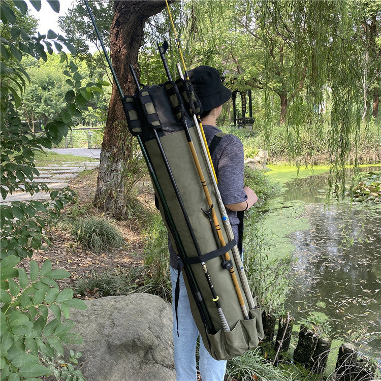 Cylindrical Fishing Bag for Rods and Fishing Gear