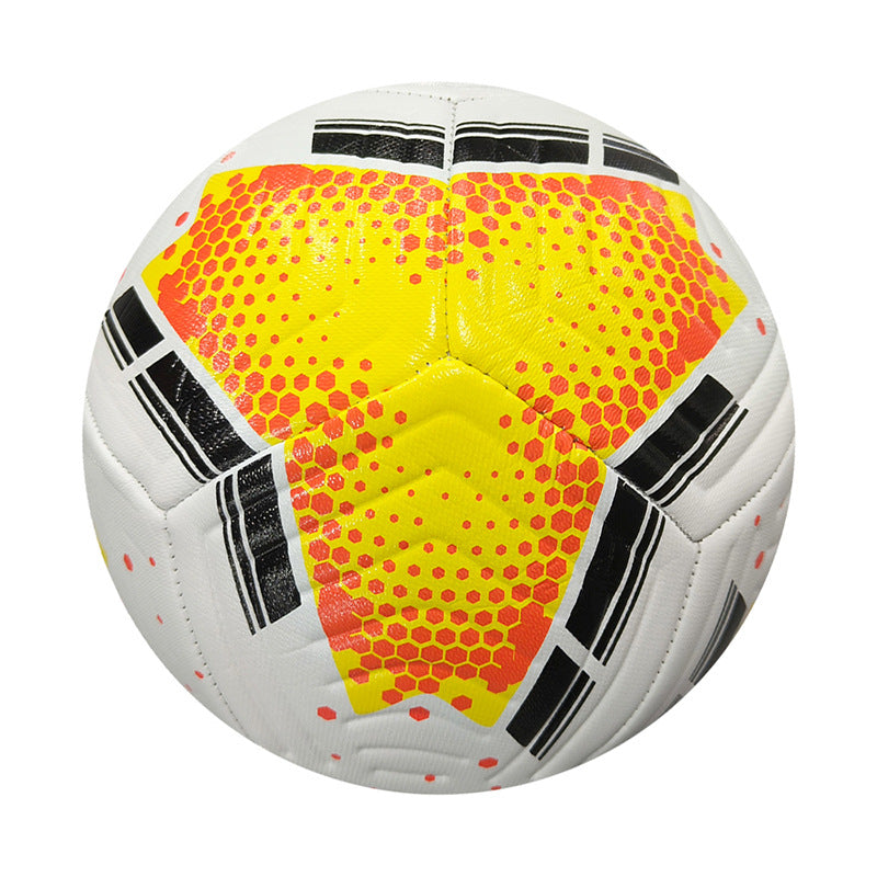 Youth Standard No. 5 PVC Soccer Ball, Machine-Sewn, Minimalist Design