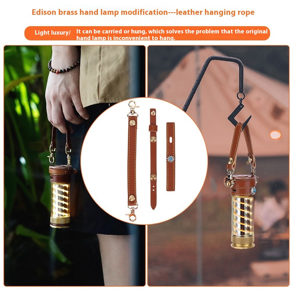 3-Piece Camping Lantern Set With Leather Hanging Rope