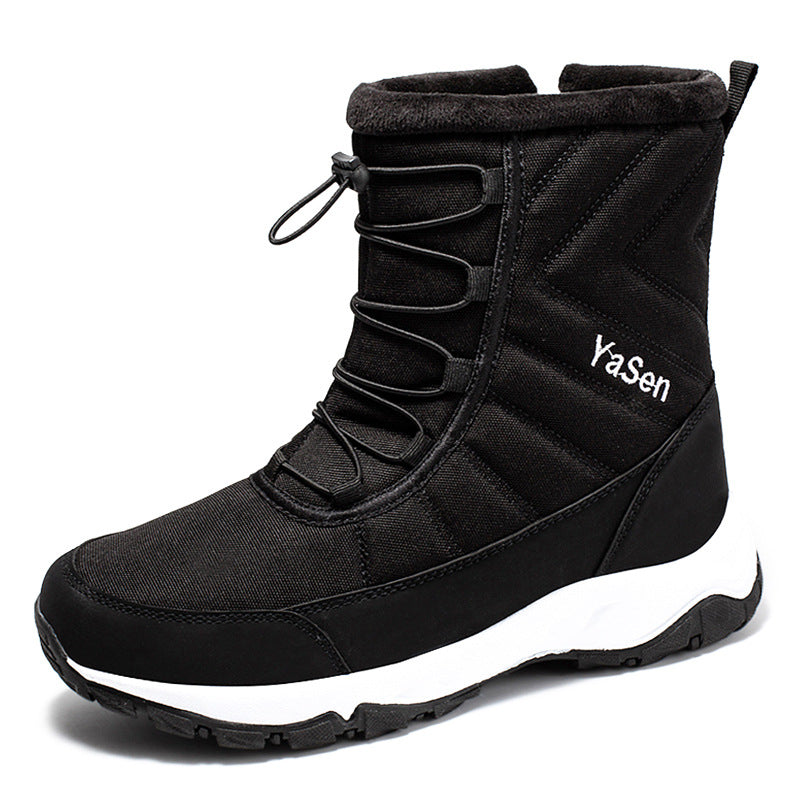 Men’s Waterproof Short Snow Boots with Fleece Lining for Skiing and Hiking