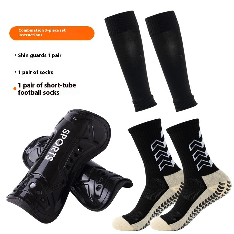 Long Soccer Shin Guard Set With Non-Slip Grip Socks