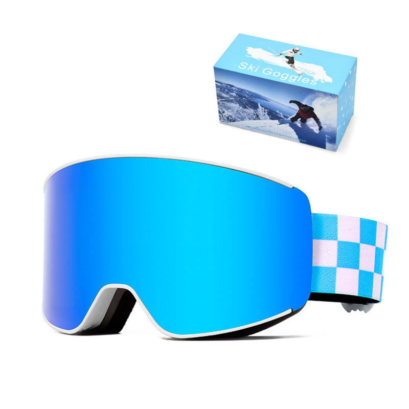 Spherical Double-Layer Anti-Fog Ski Goggles for Winter Sports