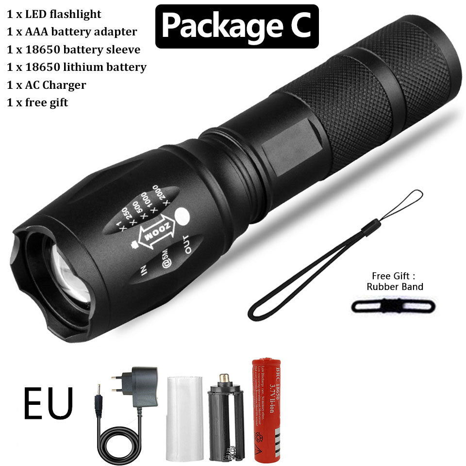 Rechargeable Super Bright Mini Flashlight Waterproof Outdoor Self-Defense