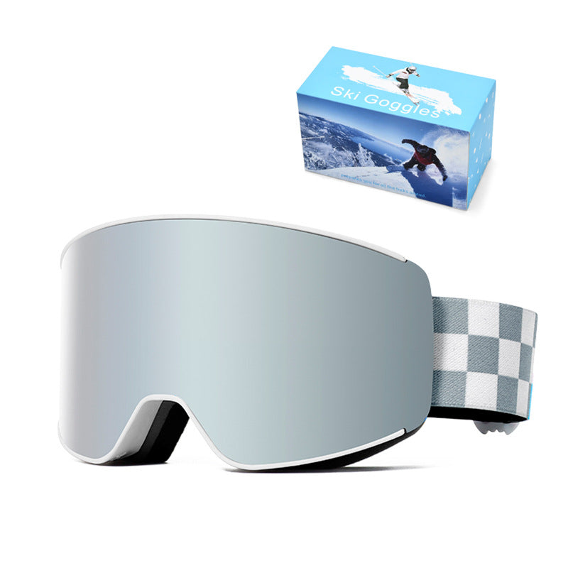 Spherical Double-Layer Anti-Fog Ski Goggles for Winter Sports