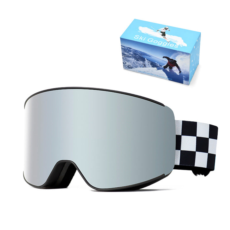 Spherical Double-Layer Anti-Fog Ski Goggles for Winter Sports