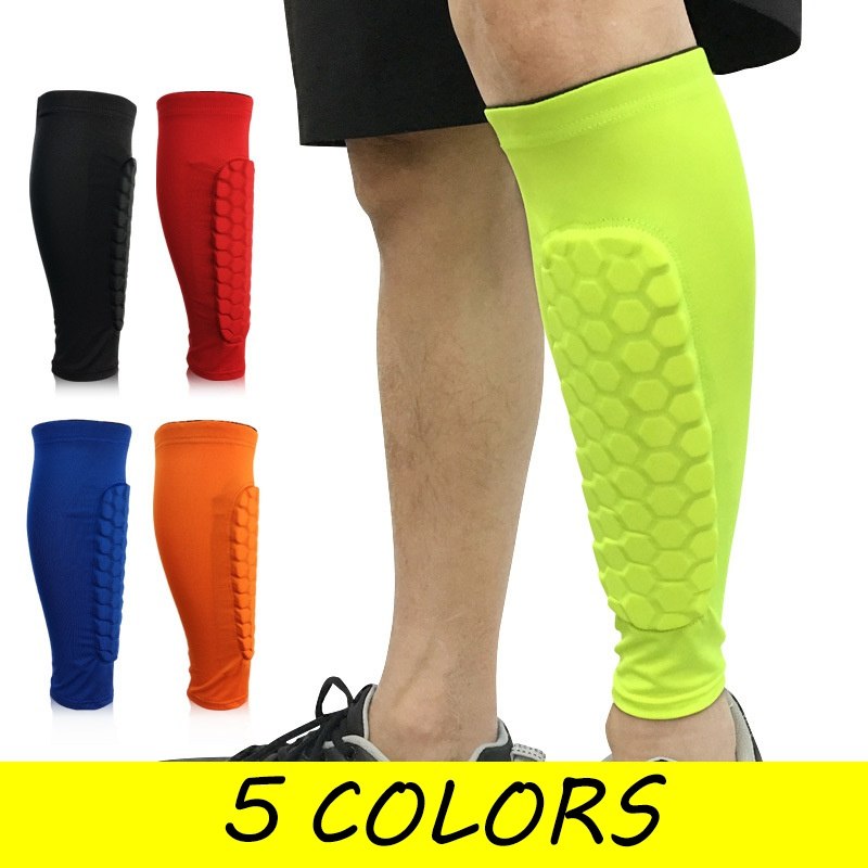 Football Shin Guards with Protective Pads, Leg Sleeves for Teen Sports Training