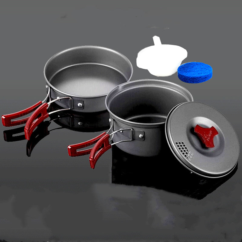 Picnic and Camping Cookware Set with Portable Pots
