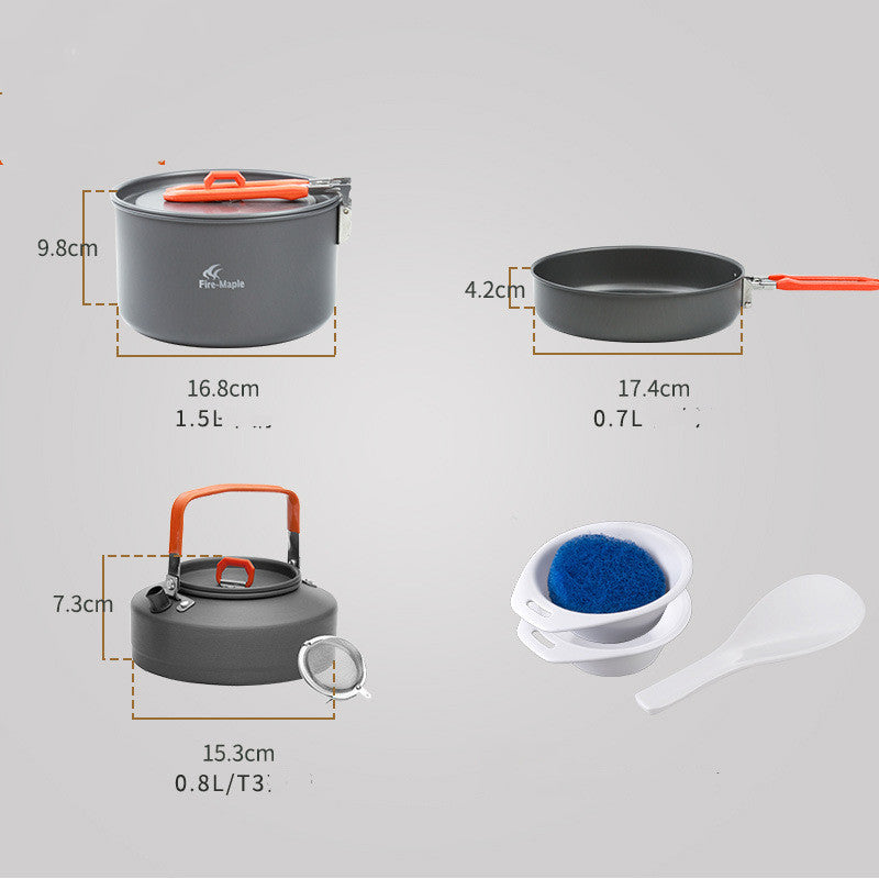 Fire Maple Feast 2-Person Portable Camping Cookware Set for Outdoor Picnic