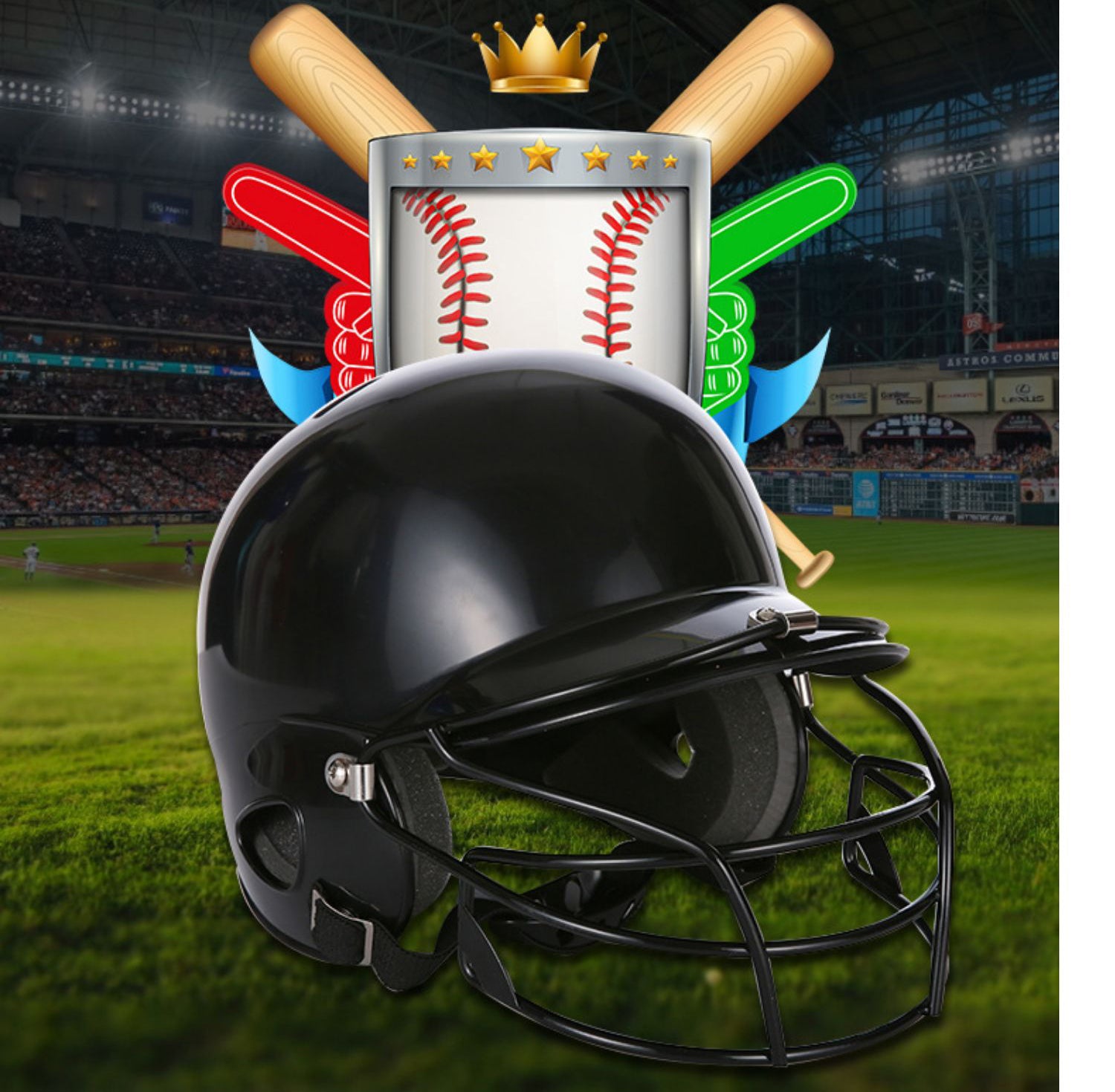 Professional Baseball Batting Helmet With Face Mask