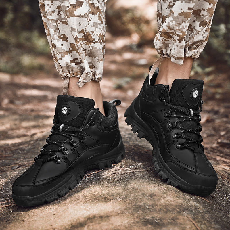 Men's Military Style Hiking Boots Non-Slip Wear-Resistant Outdoor Shoes