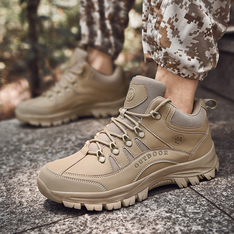 Men's Military Style Hiking Boots Non-Slip Wear-Resistant Outdoor Shoes