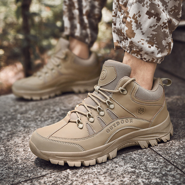 Men's Military Style Hiking Boots Non-Slip Wear-Resistant Outdoor Shoes