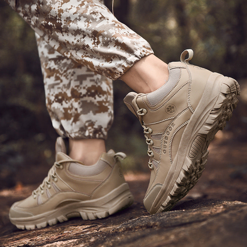 Men's Military Style Hiking Boots Non-Slip Wear-Resistant Outdoor Shoes