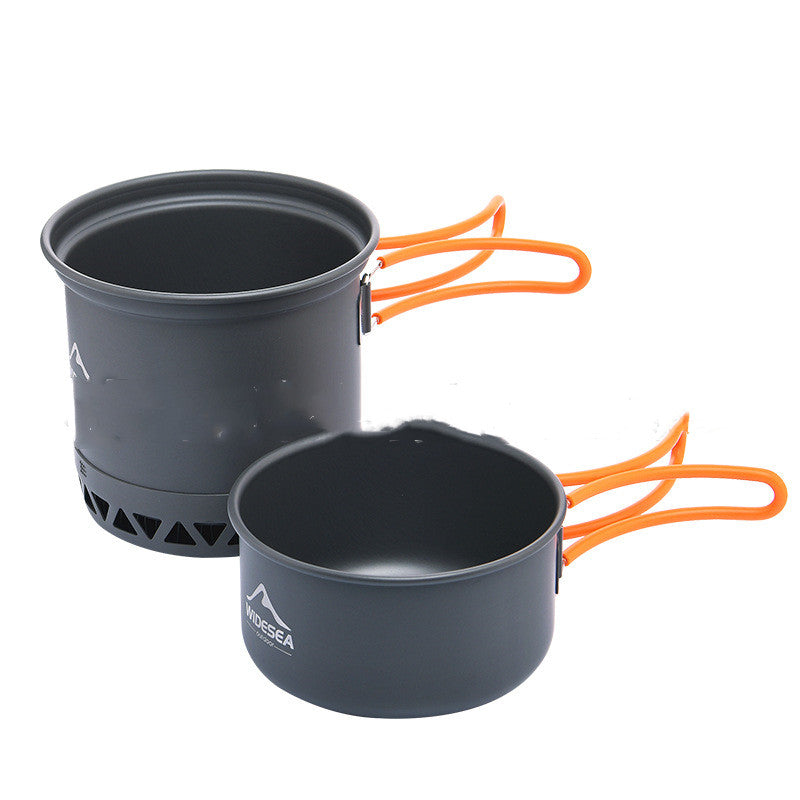 Widesea Outdoor Camping Cookware Set with Heat-Resistant Pots, Utensils, and Tableware