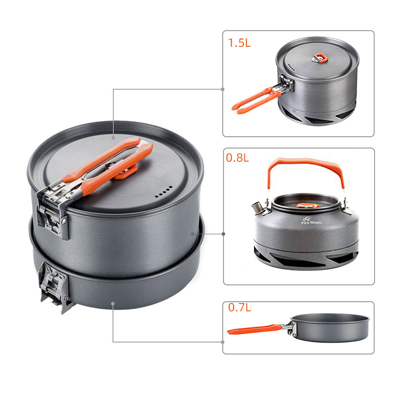 Outdoor Portable Camping Cookware and Picnic Heat-Resistant Set
