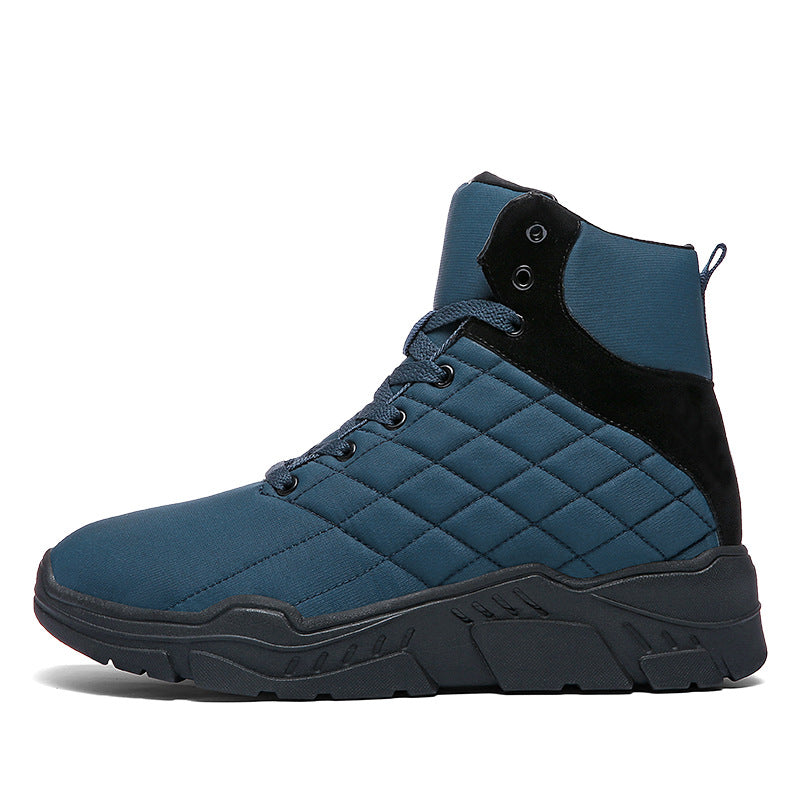 Men's High Top Waterproof Snow Boots Warm Winter Hiking Shoes