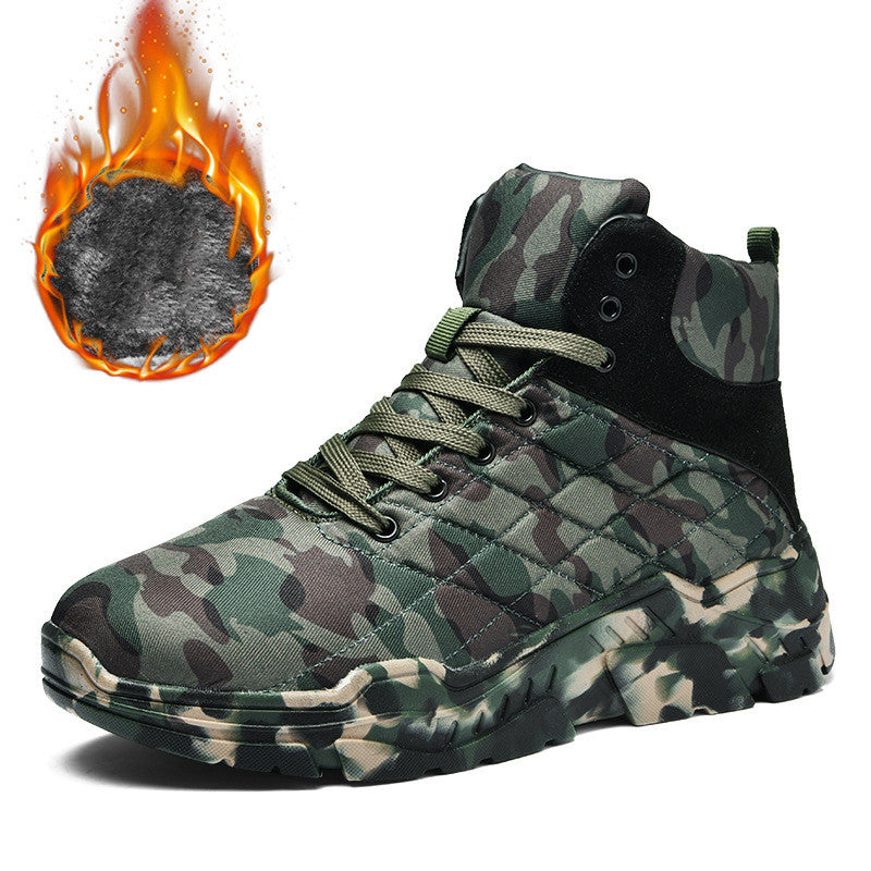 Men's High Top Waterproof Snow Boots Warm Winter Hiking Shoes
