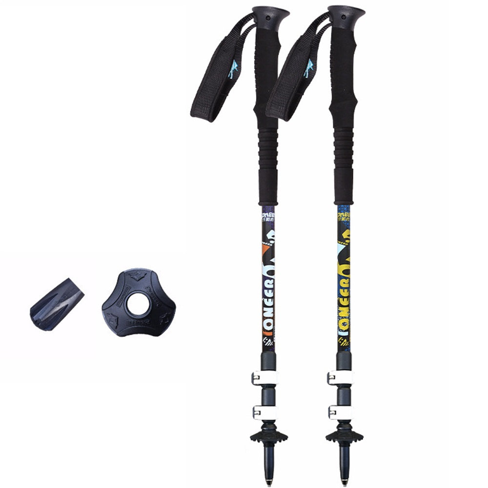SPORTSHUB 1PC Aluminium Alloy 3-Section Telescopic Ski Poles
