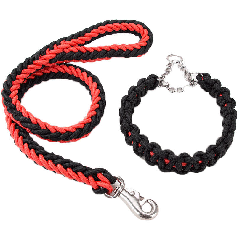Heavy-Duty Nylon Braided Pet Collar and Leash Set