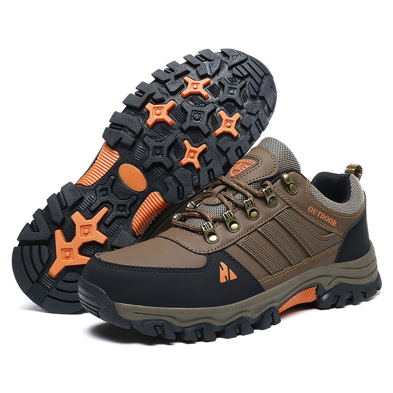 Men's Low Top Lace-Up Outdoor Hiking Casual Shoes