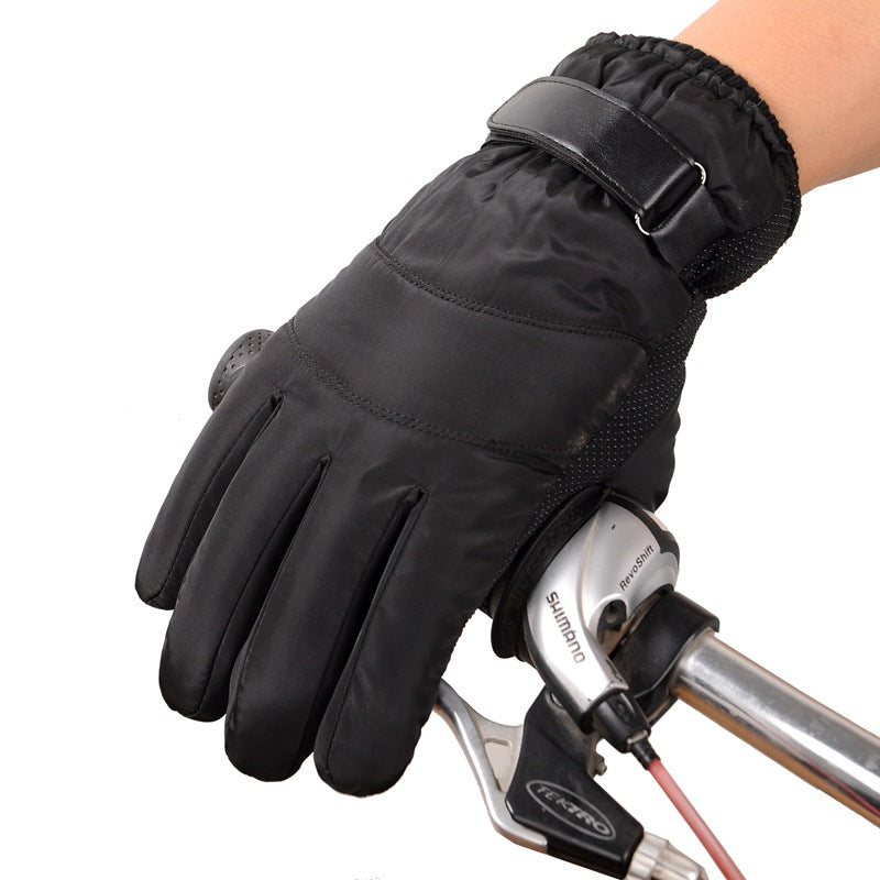 Satin Rainproof Ski Gloves with Insulated Cotton for Winter Sports