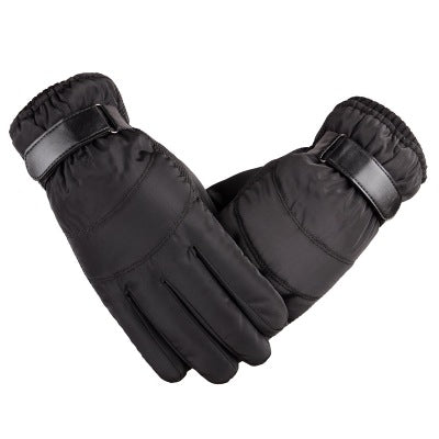 Satin Rainproof Ski Gloves with Insulated Cotton for Winter Sports