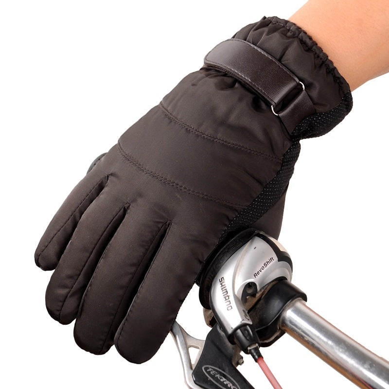 Satin Rainproof Ski Gloves with Insulated Cotton for Winter Sports