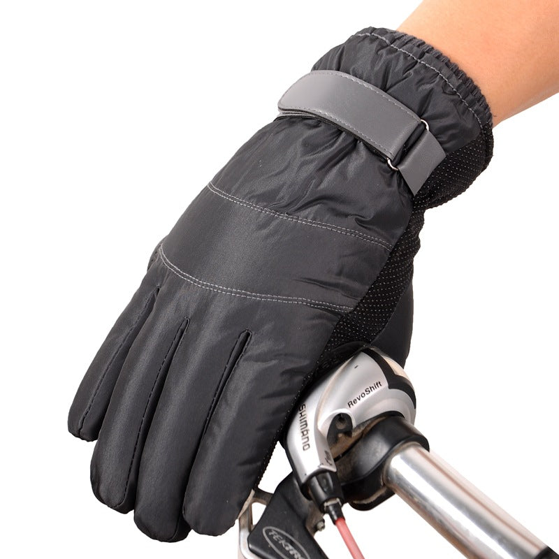 Satin Rainproof Ski Gloves with Insulated Cotton for Winter Sports