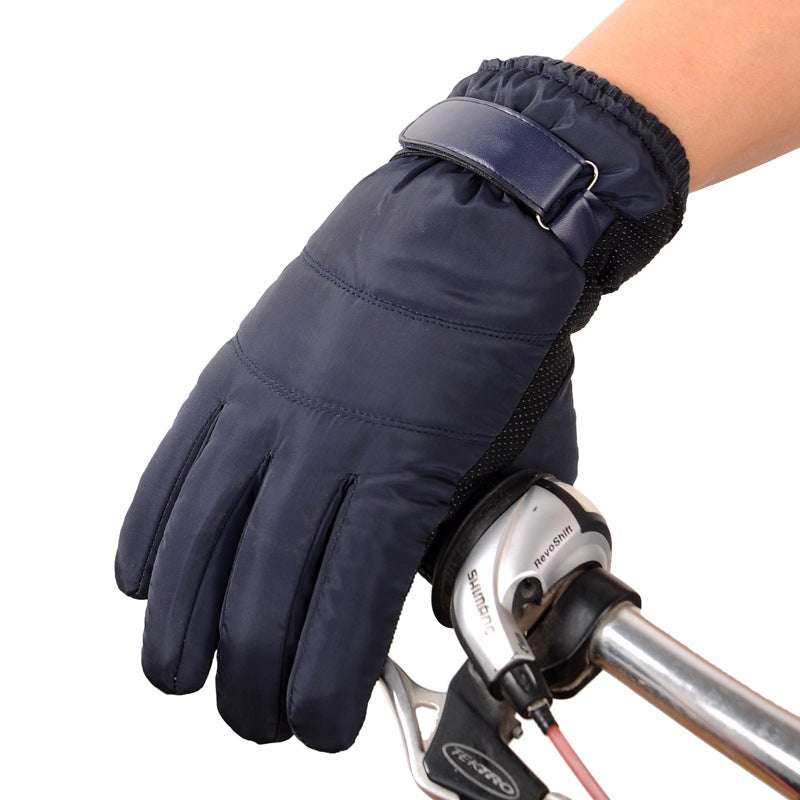 Satin Rainproof Ski Gloves with Insulated Cotton for Winter Sports