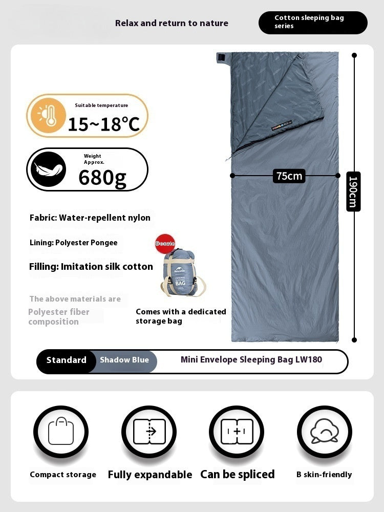 Summer Thin Envelope Sleeping Bag Outdoor Travel Portable Quilt