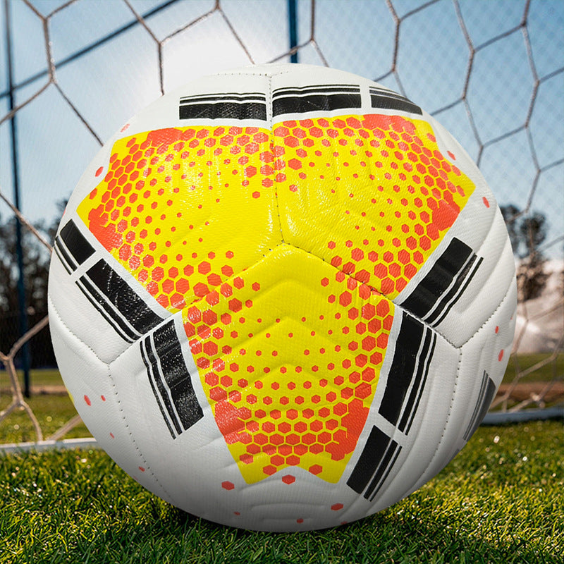 Youth Standard No. 5 PVC Soccer Ball, Machine-Sewn, Minimalist Design