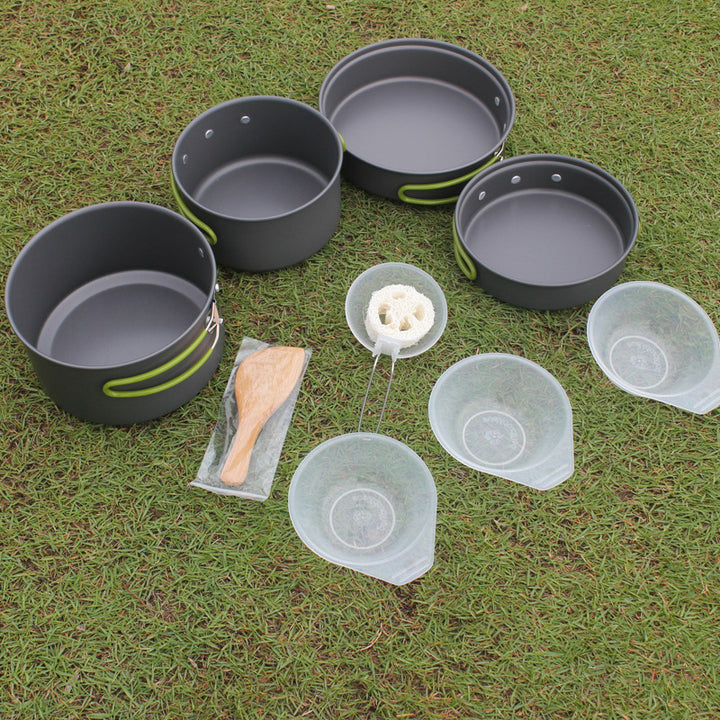 Outdoor Portable Non-Stick Cookware Set for 2–3 People Camping and Hiking