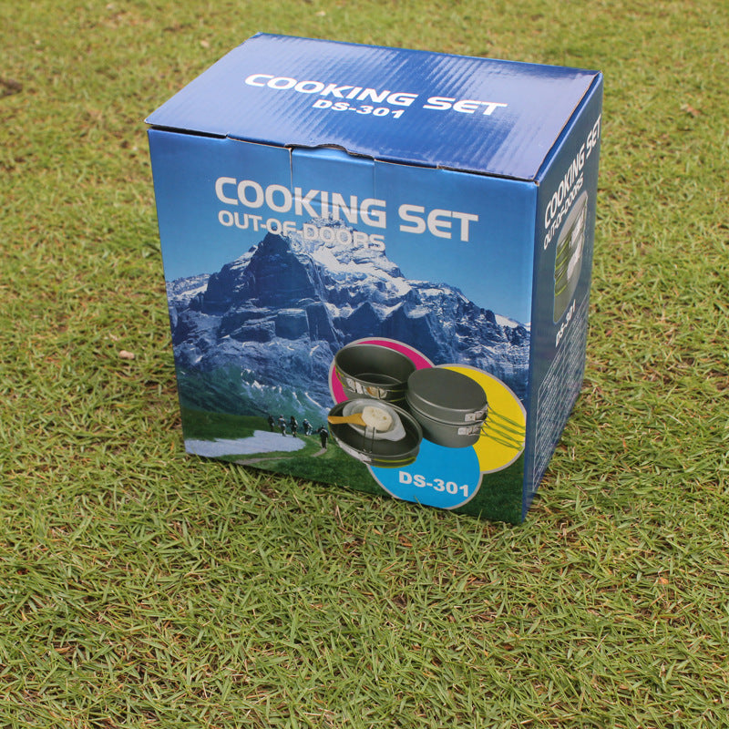 Outdoor Portable Non-Stick Cookware Set for 2–3 People Camping and Hiking