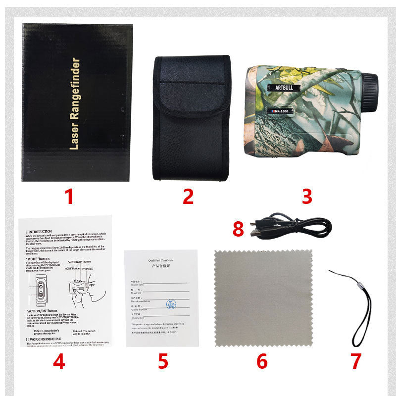 Camouflage Golf Rangefinder with Rechargeable Telescope