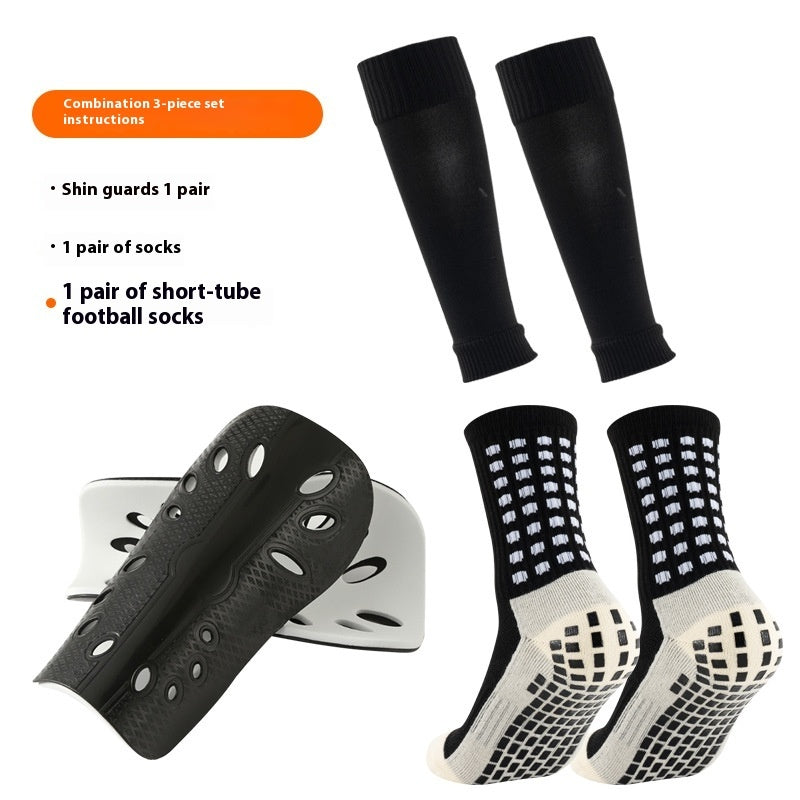 Long Soccer Shin Guard Set With Non-Slip Grip Socks