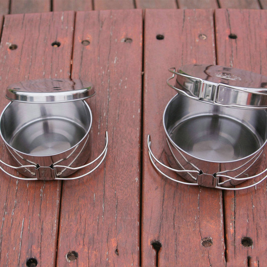 Outdoor Stainless Steel Portable Cookware Set for Camping Trips