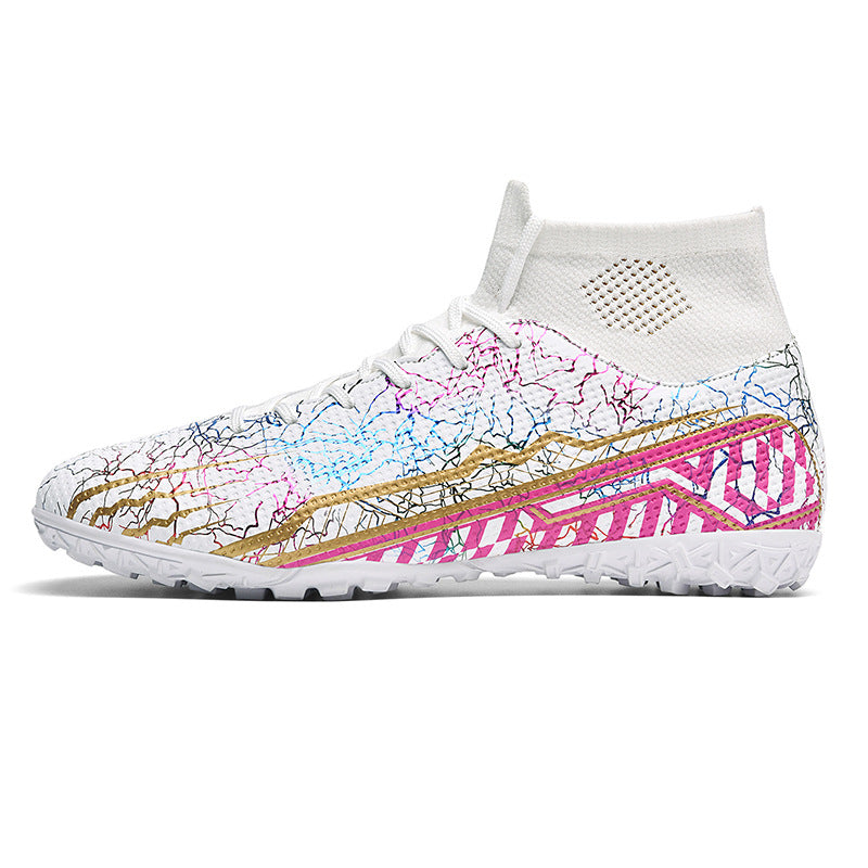 High-Top Youth Soccer Shoes with Turf Spikes for Better Traction