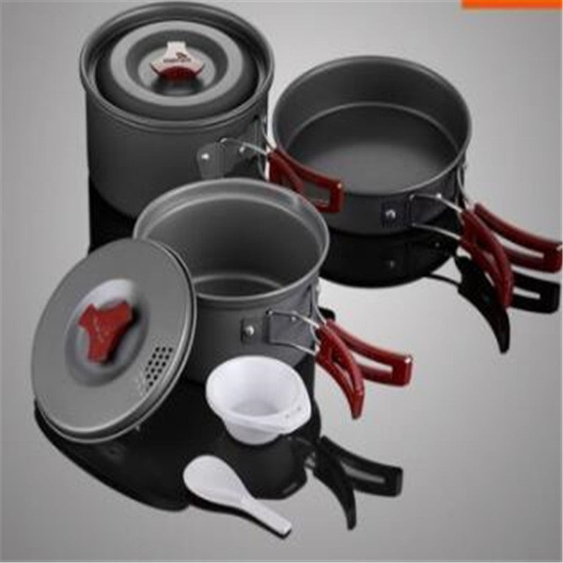 Picnic and Camping Cookware Set with Portable Pots