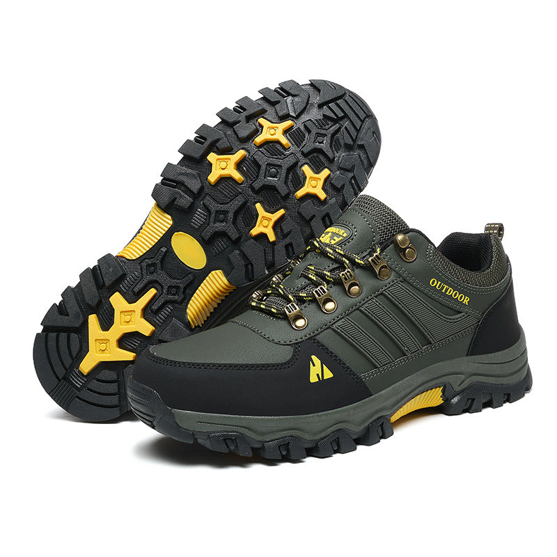 Men's Low Top Lace-Up Outdoor Hiking Casual Shoes