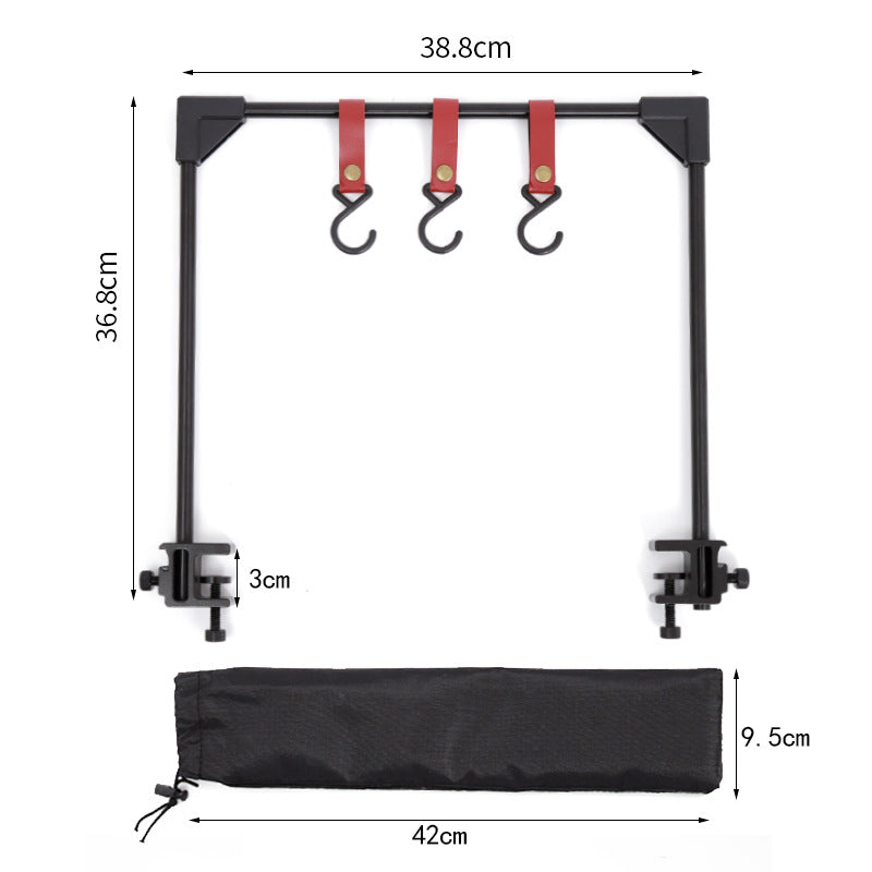 Adjustable Outdoor Camping Rack with Clamps for Pots, Stove, and Cookware