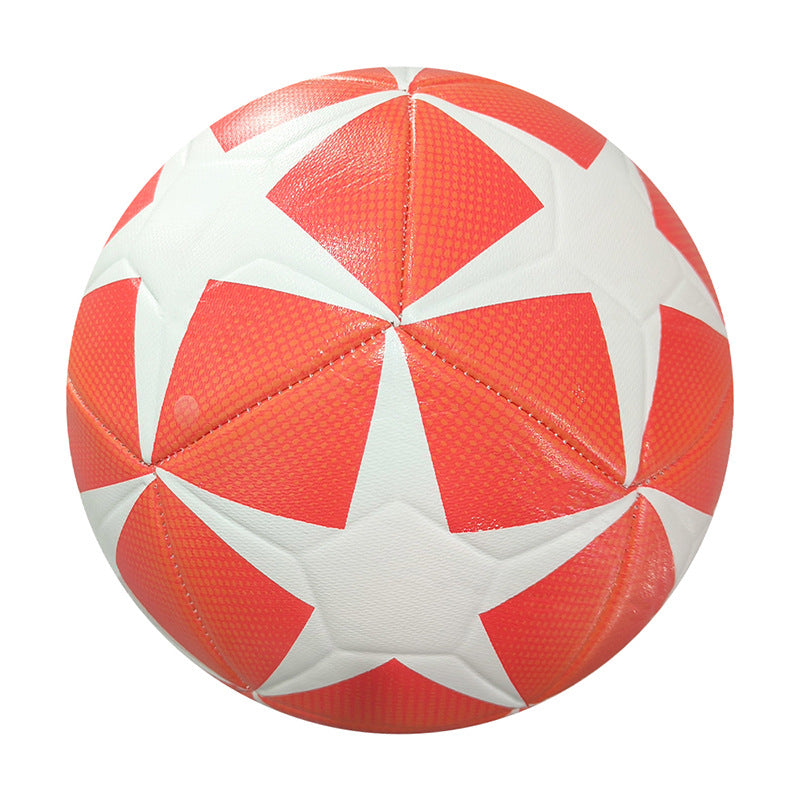 Youth Standard No. 5 PVC Soccer Ball, Machine-Sewn, Minimalist Design
