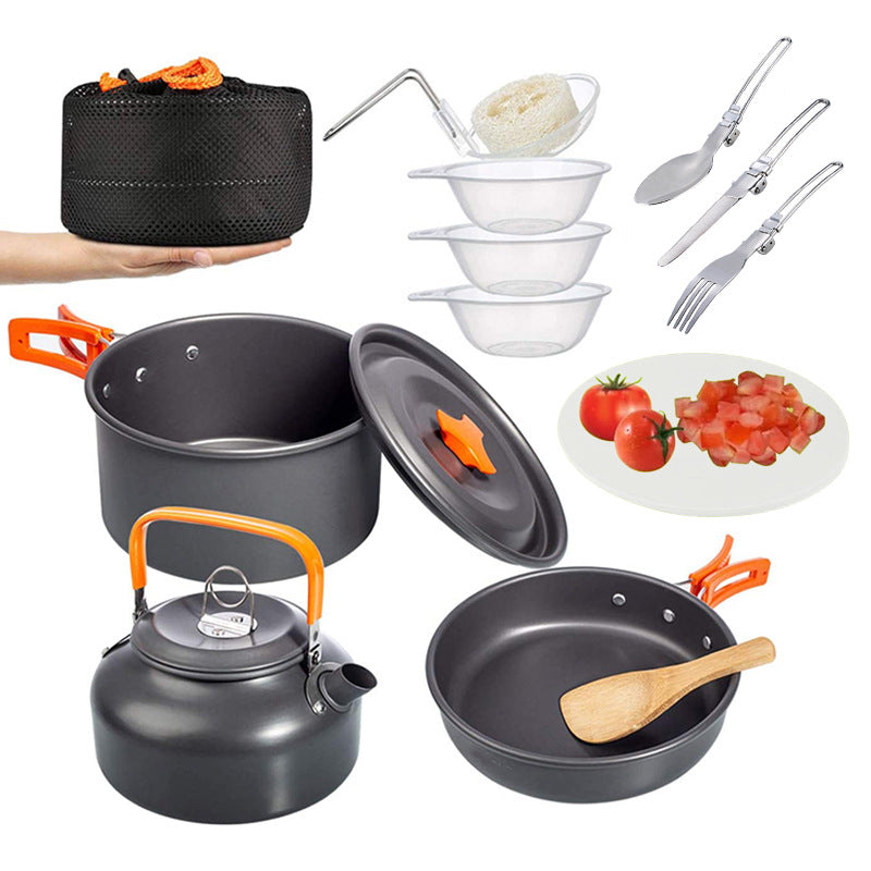 Camping Cookware Combo Set with Folding Mini Pot