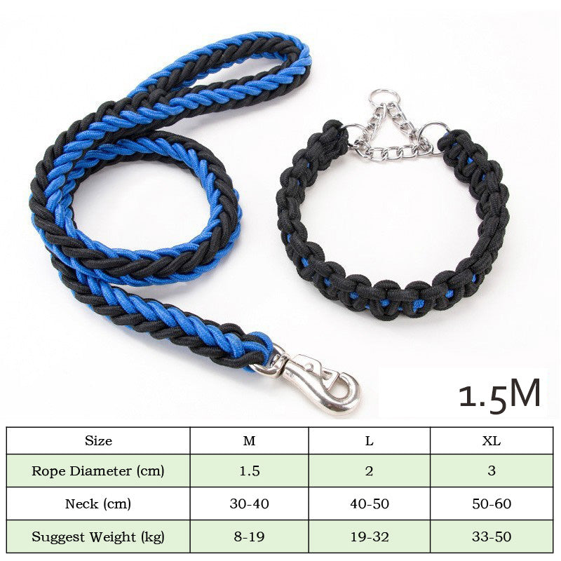 Heavy-Duty Nylon Braided Pet Collar and Leash Set