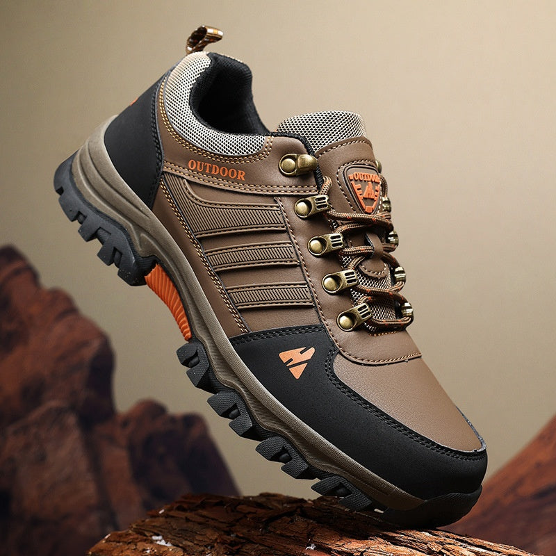 Men's Low Top Lace-Up Outdoor Hiking Casual Shoes