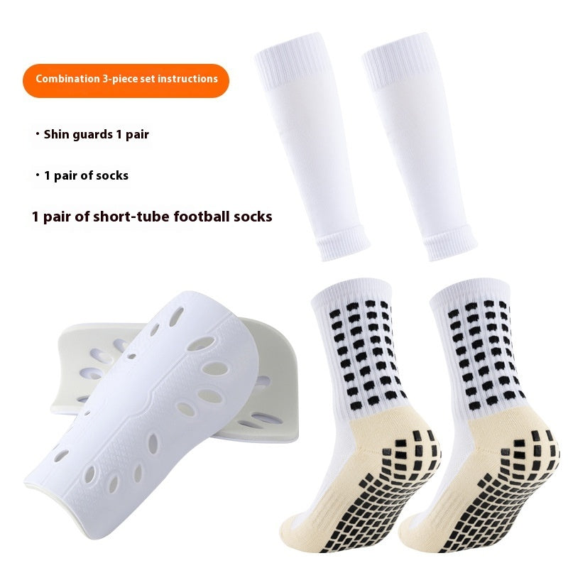 Long Soccer Shin Guard Set With Non-Slip Grip Socks