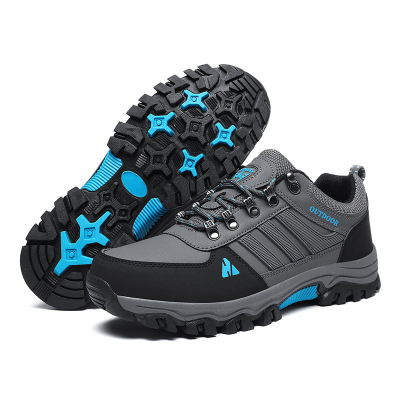 Men's Low Top Lace-Up Outdoor Hiking Casual Shoes