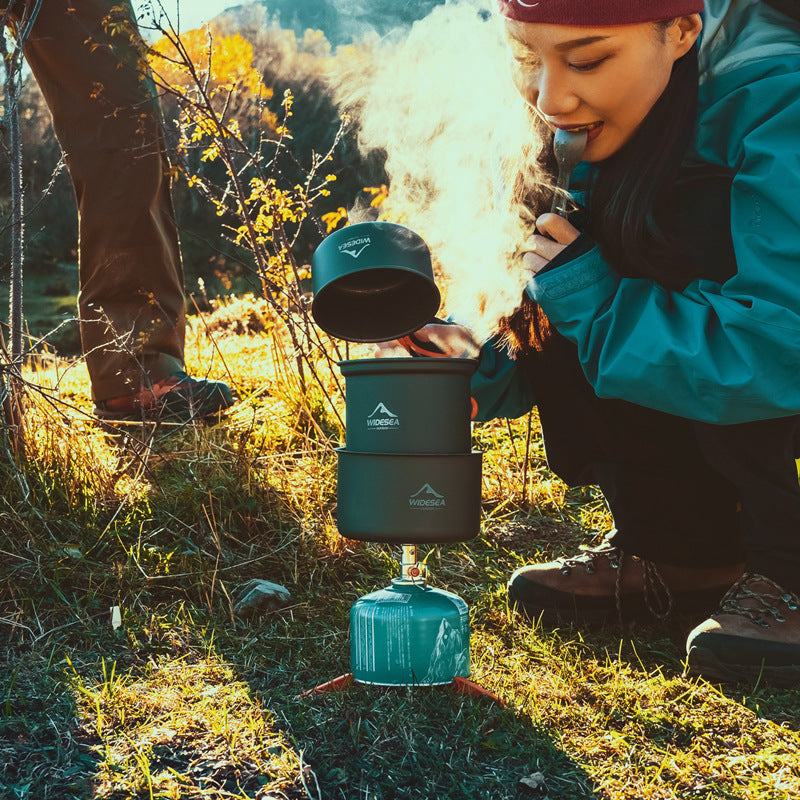 Widesea Outdoor Camping Cookware Set with Heat-Collecting Energy-Efficient Design