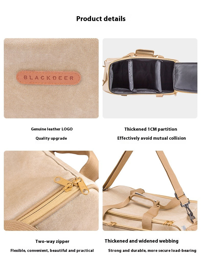 Outdoor Camping Thickened Tableware Set with Gas Stove, Cookware, and Picnic Bag